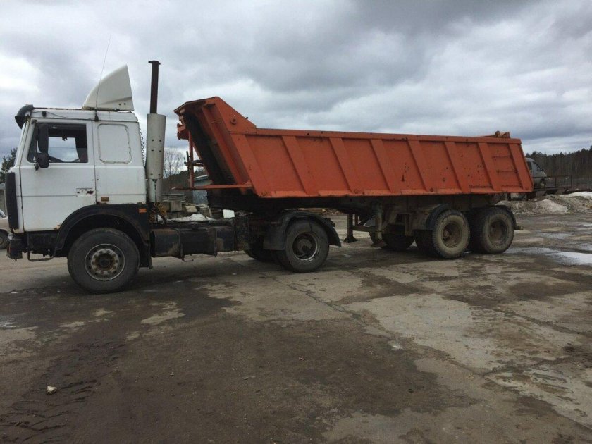 МАЗ 5432 С самосвальным полуприцепом