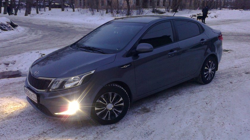 Киа Рио 2014 мокрый асфальт