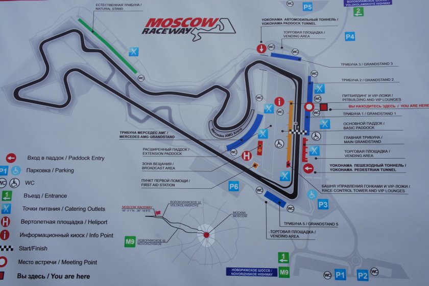 Moscow Raceway схема трассы