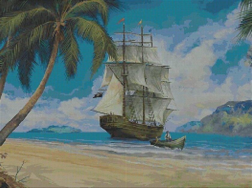 Пиратский корабль на берегу