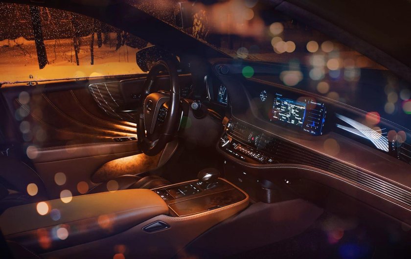 Лексус лс 500 салон ночью