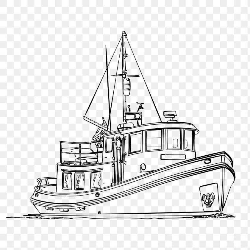 Рыболовный траулер вектор