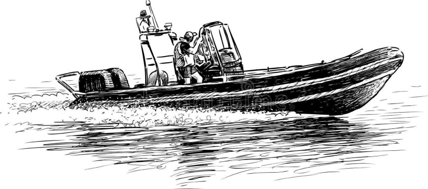 Лодка с мотором вектор