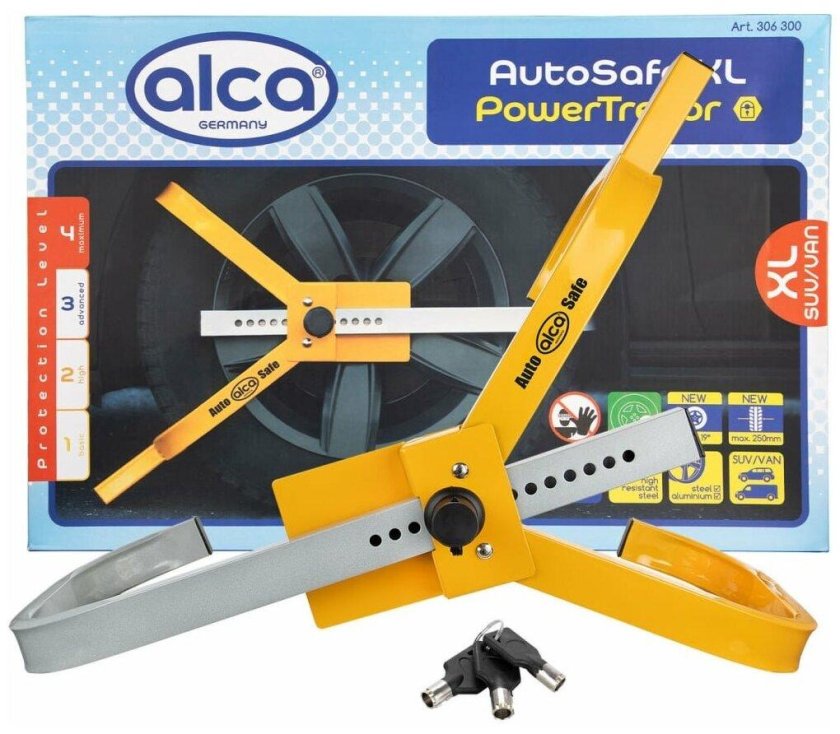 Блокировщик колес расширяемый Alca XL сейф 306300 видео