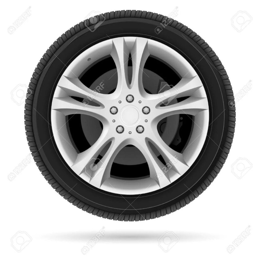 Колесо на белом фоне