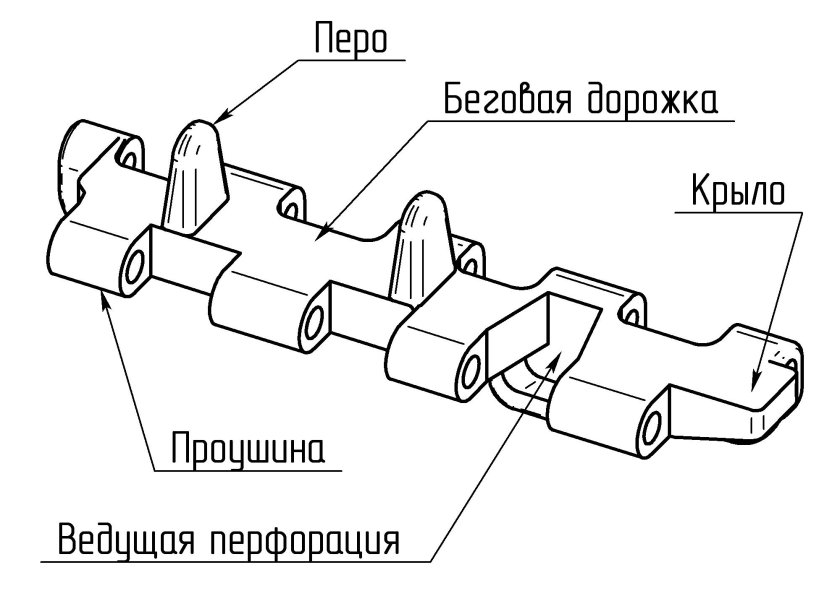 Чертеж трака гусеницы кв 1