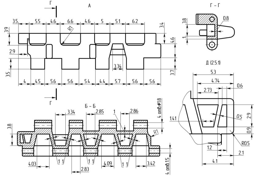 Чертеж трака гусеницы кв 1