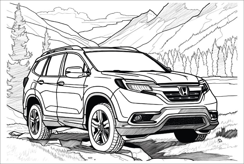 Раскраска хонда пилот