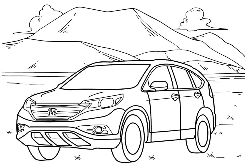 Honda cr-v coloring page