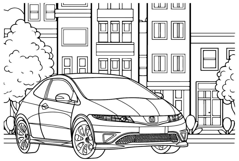 Раскраска хонда фит