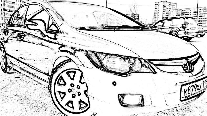 Хонда Цивик 4д рисунок