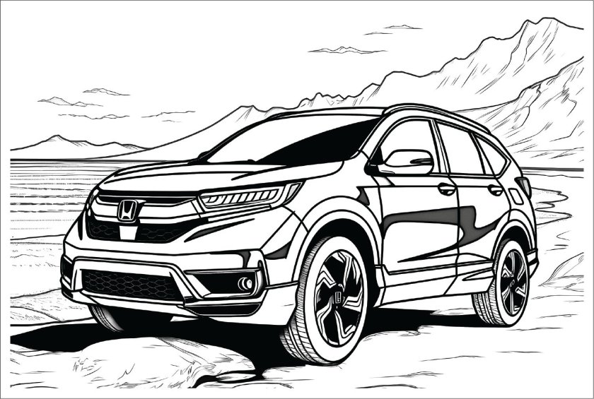 Раскраска Хонда СРВ