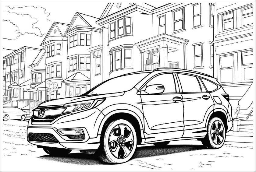 Раскраска Хонда СРВ