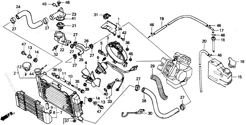 Система охлаждения Honda bf15