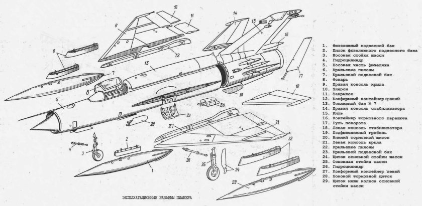 Крыло миг 21 чертеж