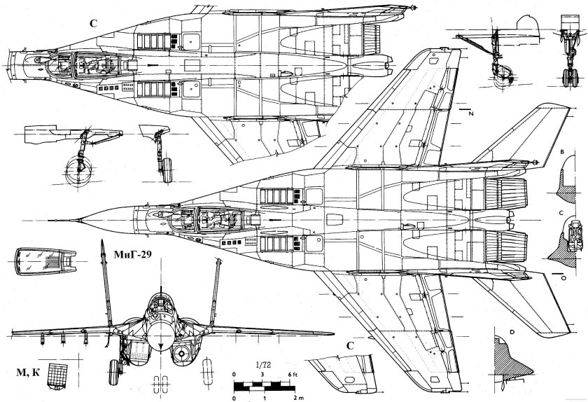 Чертеж истребителя Су 27