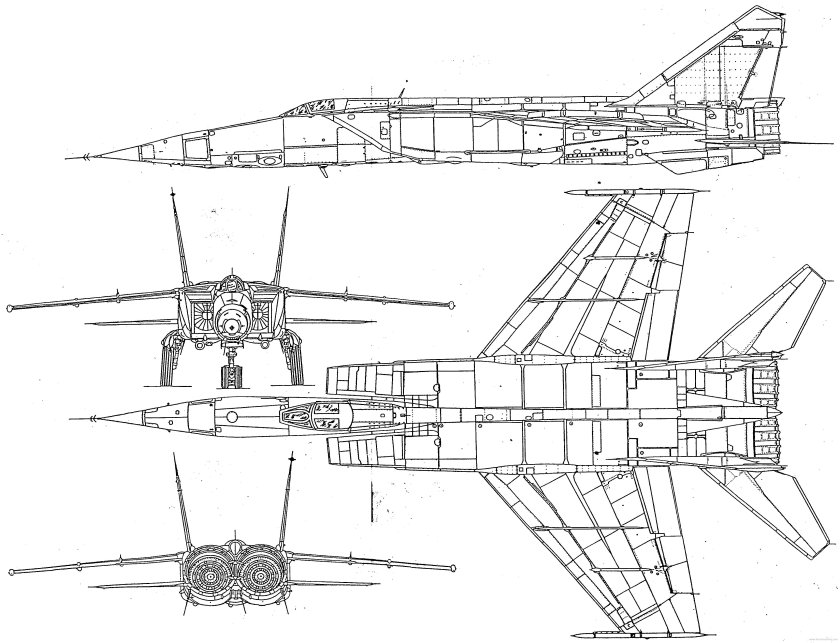 Самолет миг-25 чертежи