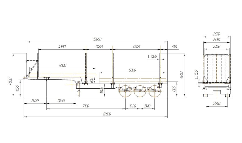 Лесовозный прицеп Скания раздвижные коники
