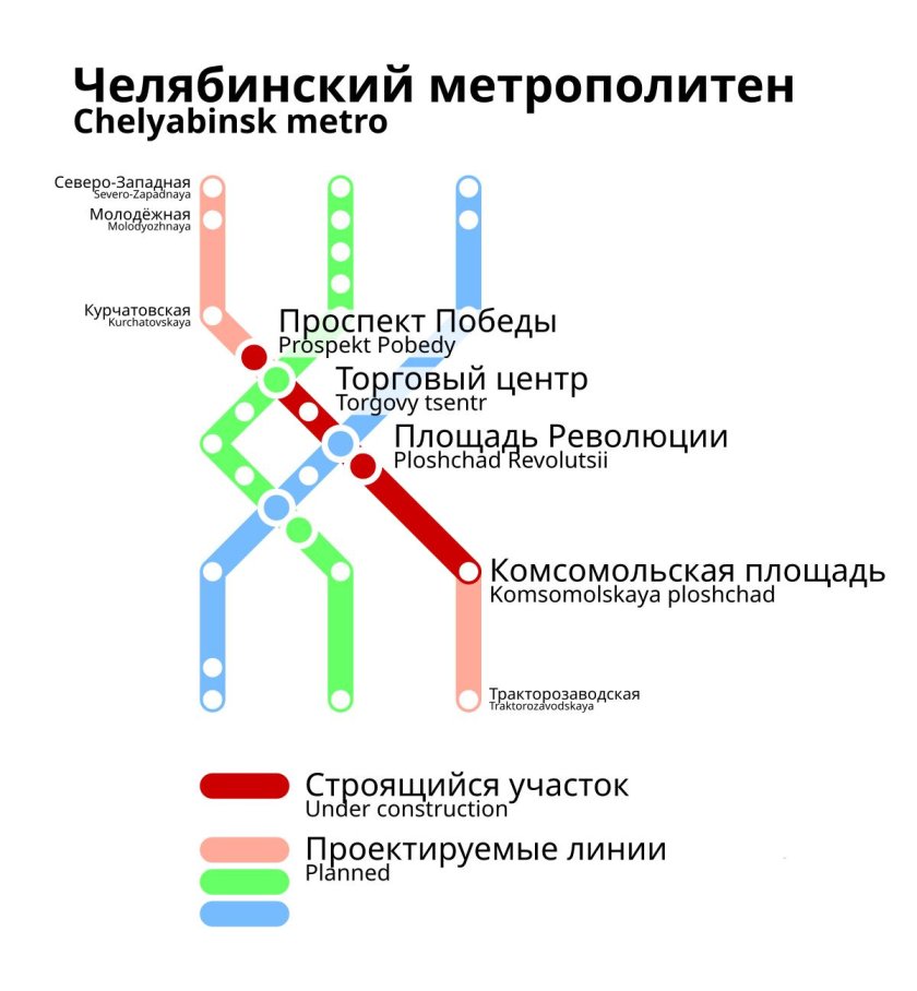 Метро Челябинск схема
