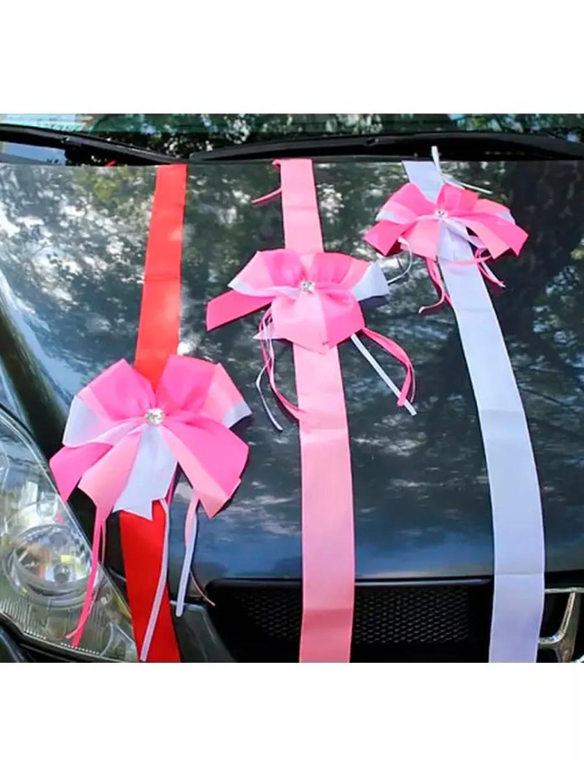 Украшение машины на свадьбу