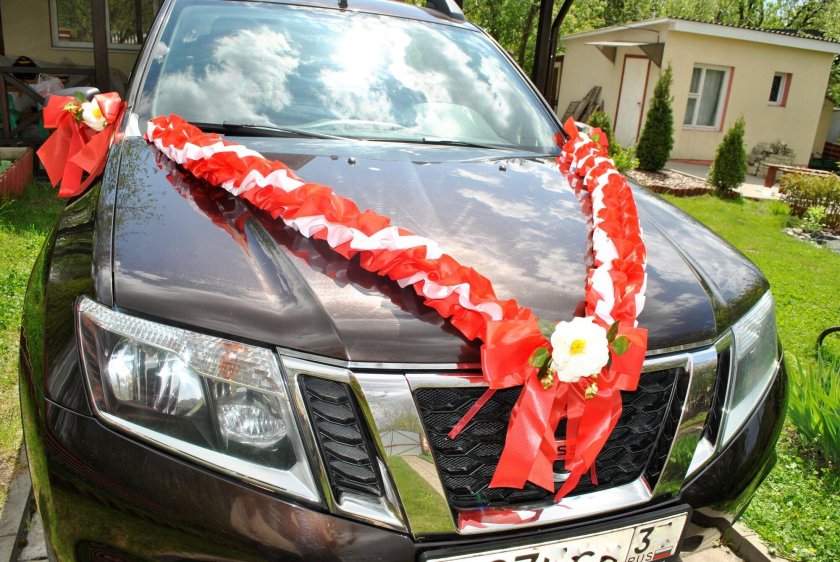 Ленты на машину на свадьбу