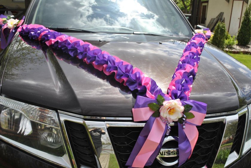 Украшение на капот свадебной машины