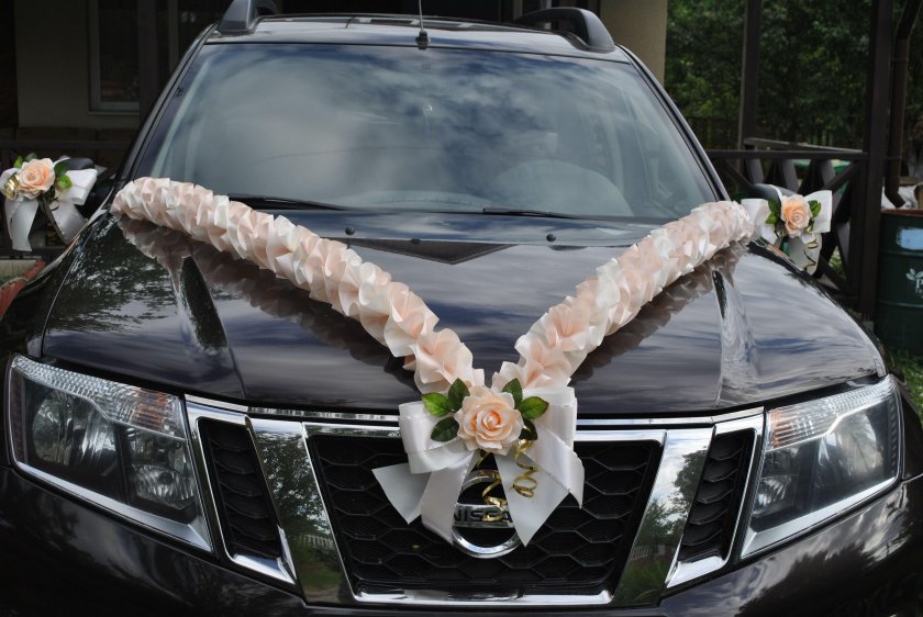 Ленты на машину на свадьбу
