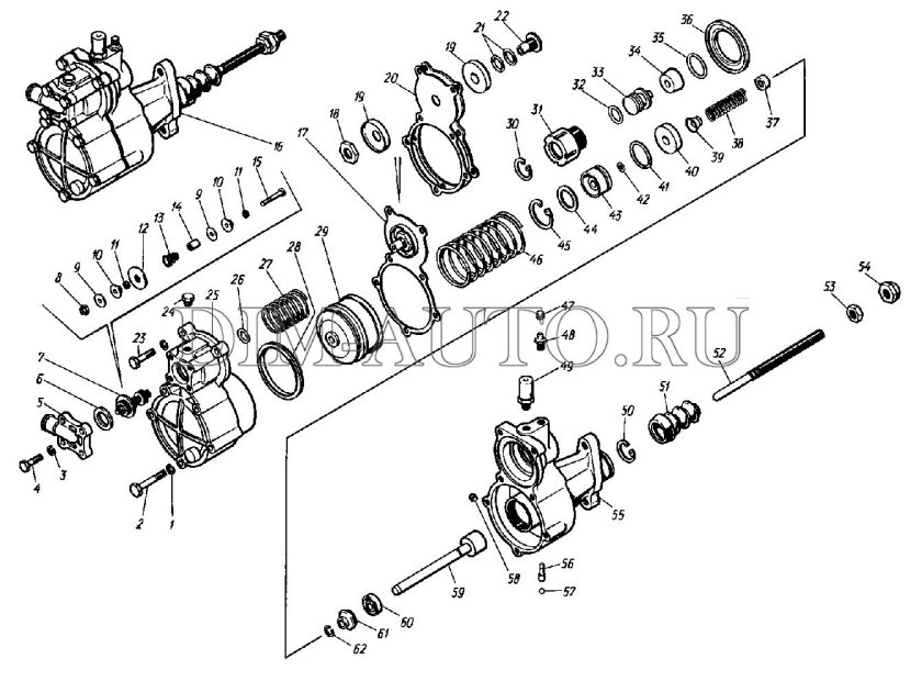 Пневмогидравлический усилитель привода сцепления КАМАЗ 5320