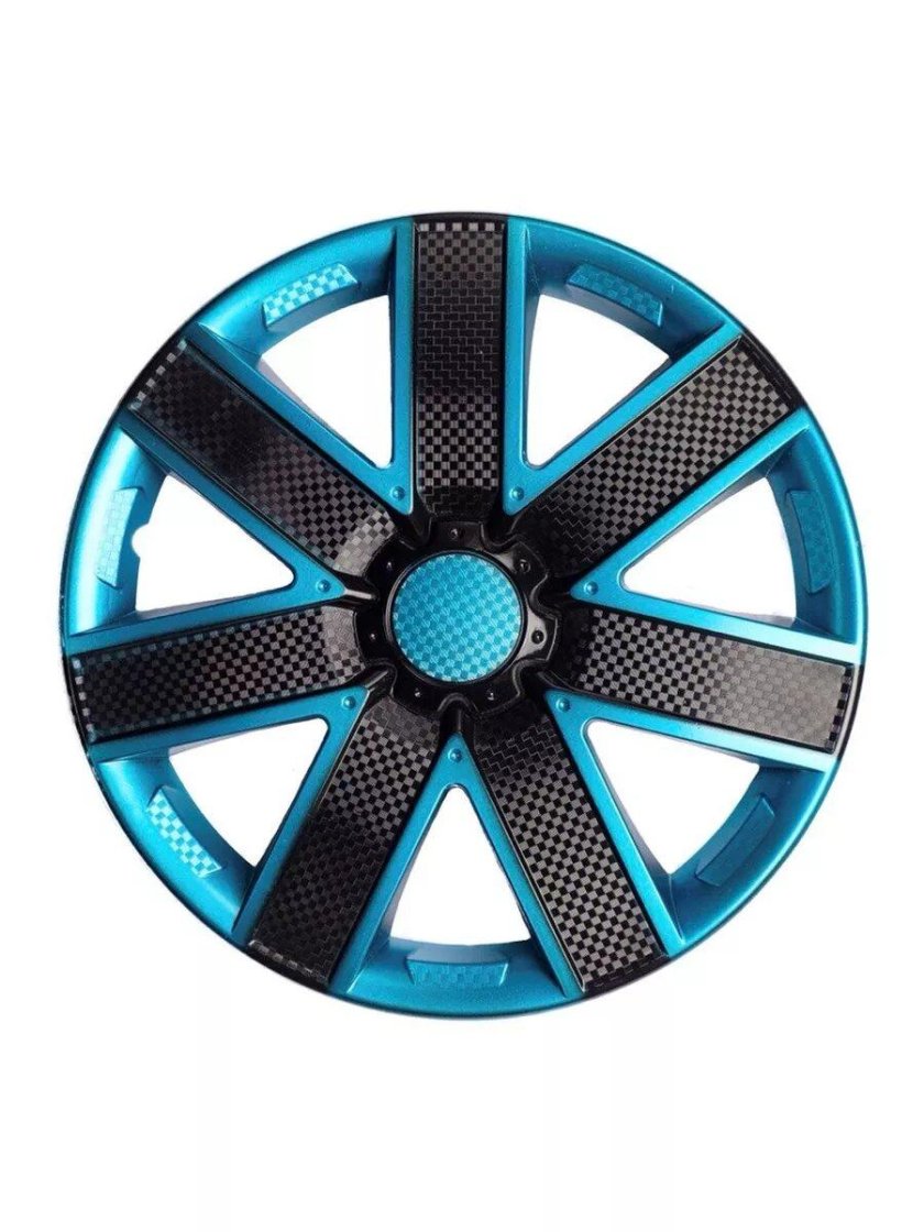 Колпак декоративный "галакси серебристый" (пруж.) 14" Карбон