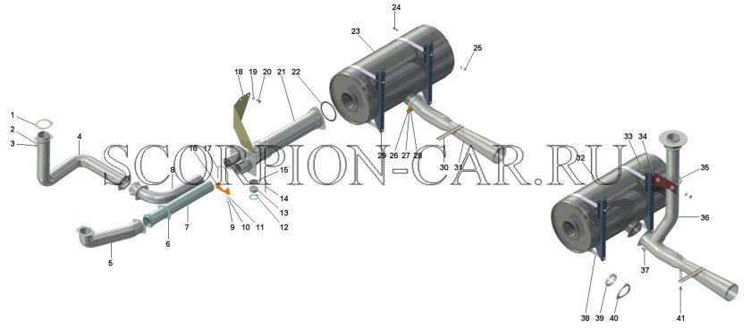 Глушитель КАМАЗ 5320 схема выхлопа