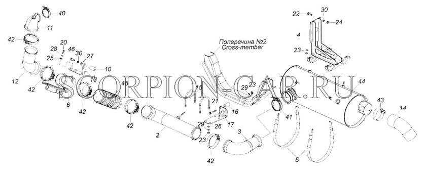 Выпускная система КАМАЗ 65115 cummins