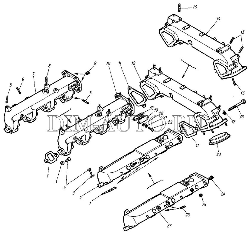 Патрубок соединительный впускных коллекторов КАМАЗ 740