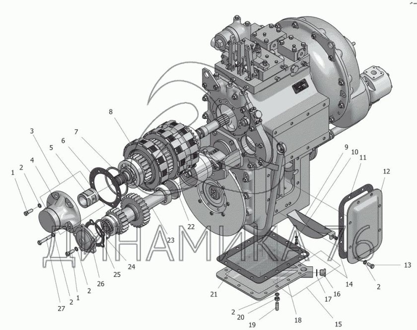Гидромеханическая коробка передач Амкодор 332 с4