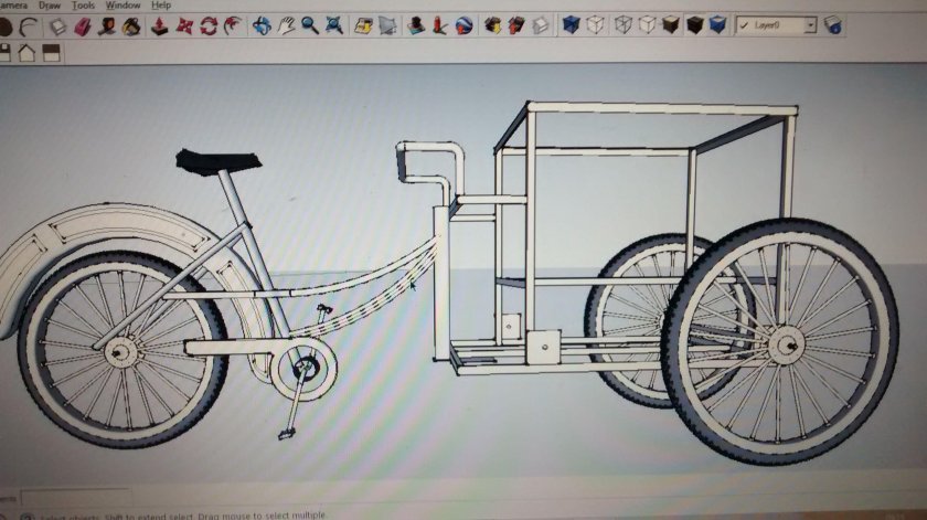 Грузовой трехколесный велосипед чертёж
