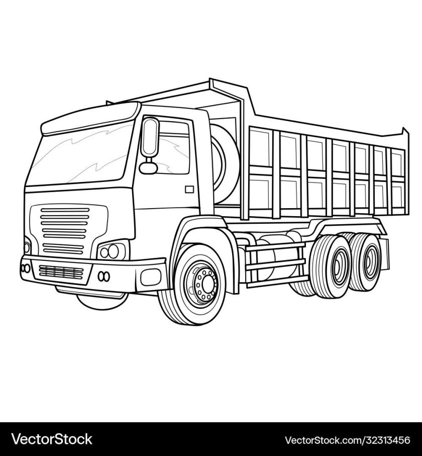 Раскраски КАМАЗ 55111 самосвал