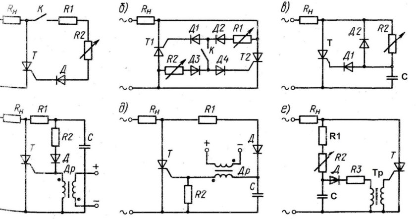 Тиристорный выключатель переменного тока схема включения