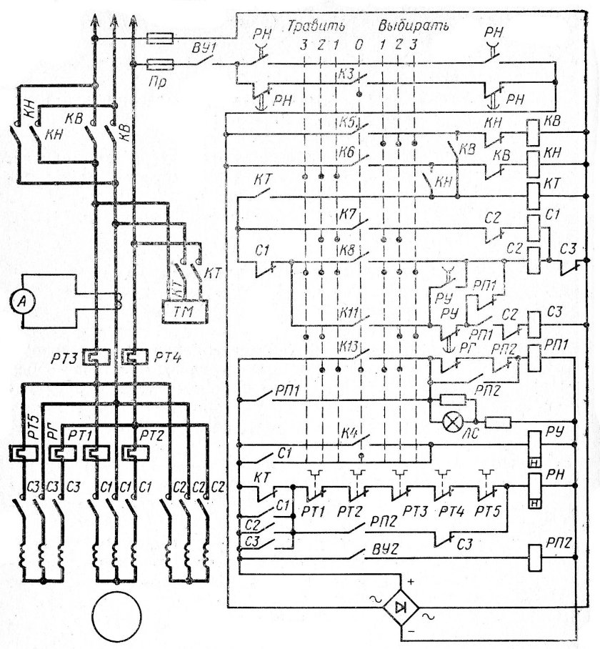 Схема электропривода управления якорно швартовое устройство