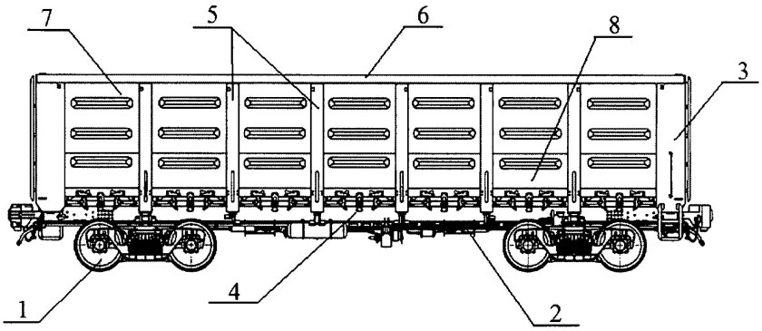 Рама универсального четырехосного полувагона