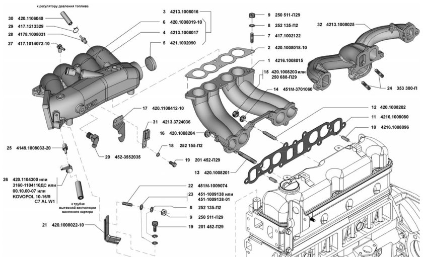 Выпускной коллектор УМЗ 4213