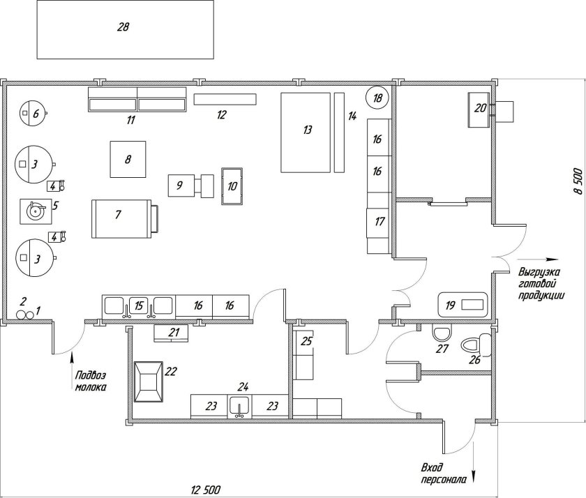 План мини сыроварни чертёж