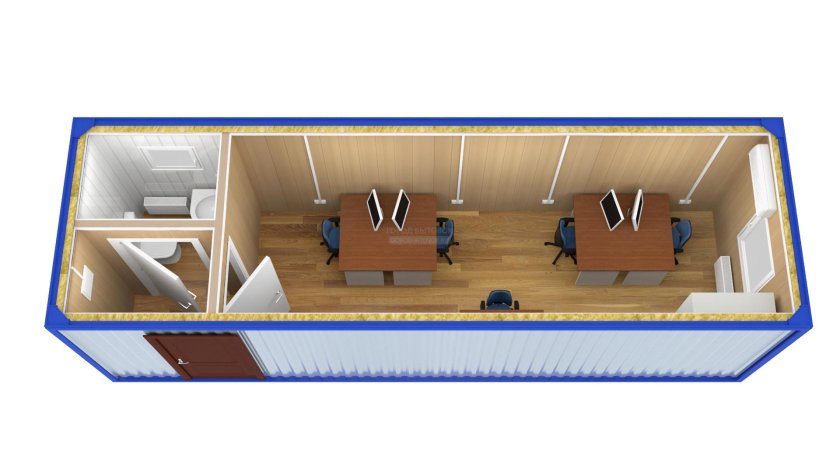 Мобильная баня блок-контейнер 6х2.5