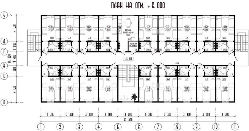 Типовой проект общежития коридорного типа