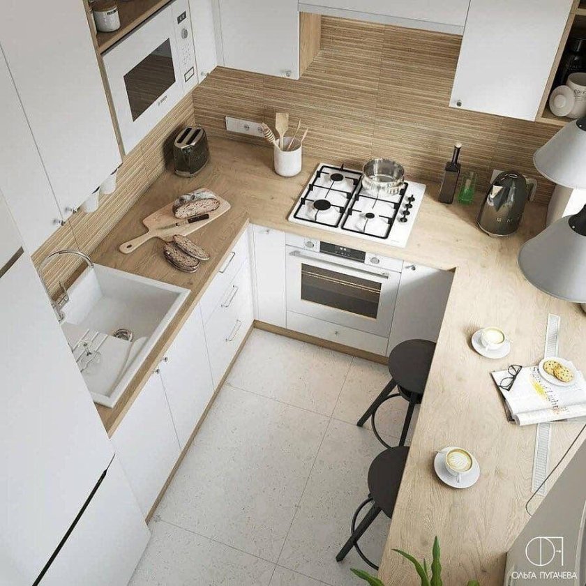 Дизайнерские решения для маленькой кухни