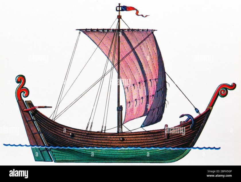 Парусный корабль викингов Кнорр