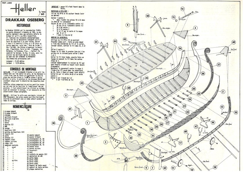 Чертежи корабля викингов Осеберг