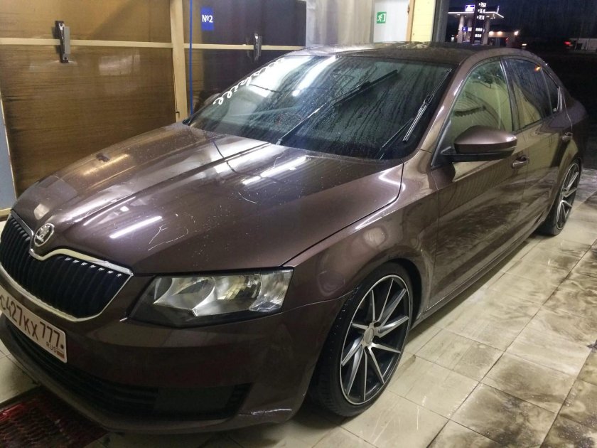 Коричневая Шкода актавия а7