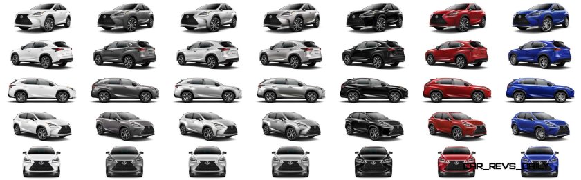 Lexus NX цвета кузова