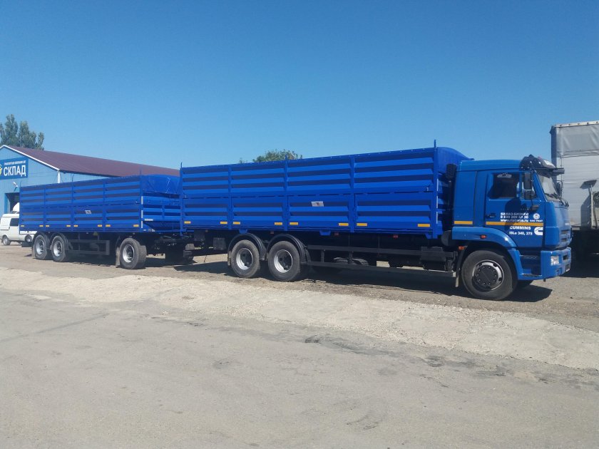 КАМАЗ 65117 С прицепом зерновоз новый