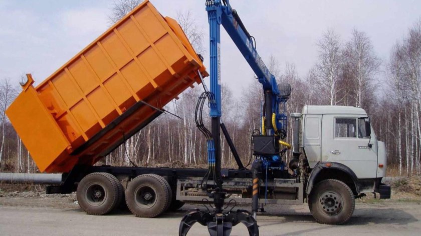 КАМАЗ 65115 ломовоз с манипулятором