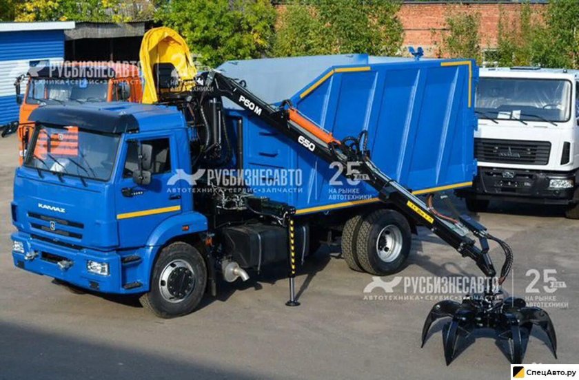 КМУ ломовоз КАМАЗ-43253-3010-69 (евро-5), кузов 20 куб., КМУ р60м, захват гл-5